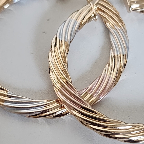 Gold Filled Swirl Hoop Earrings - Picture 6 of 8